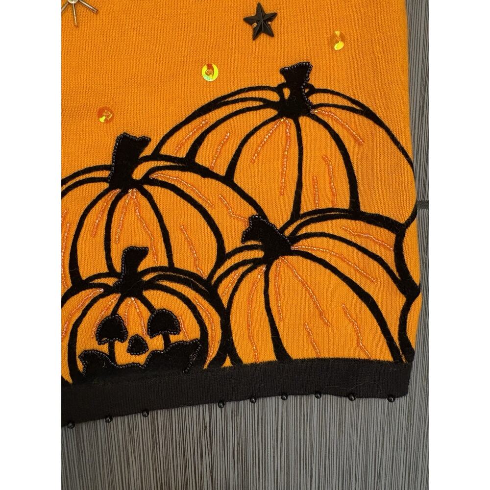 Vintage Berek Takako Sakon Halloween Beaded Zip Up Cardigan Women’s Medium - Picture 5 of 9